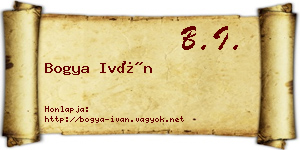 Bogya Iván névjegykártya